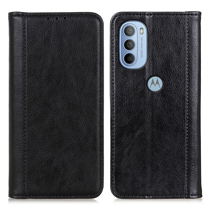 Cover Moto G41 / G31 Flip Cover Elegance Split Litchi Læder