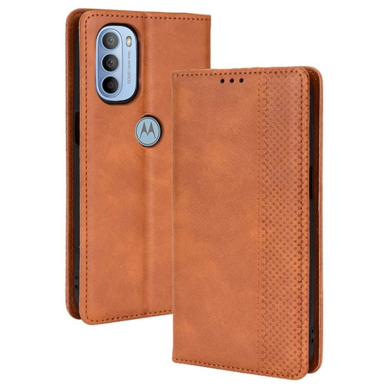 Cover Moto G41 / G31 Flip Cover Stiliseret Vintage Lædereffekt