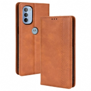 Cover Moto G41 / G31 Flip Cover Stiliseret Vintage Lædereffekt