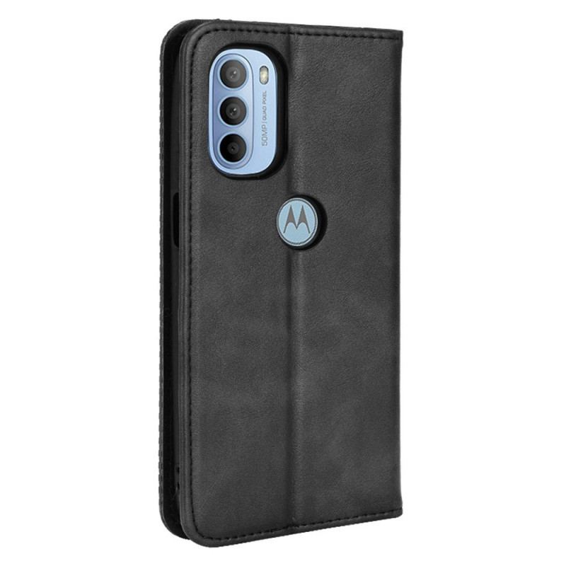 Cover Moto G41 / G31 Flip Cover Stiliseret Vintage Lædereffekt