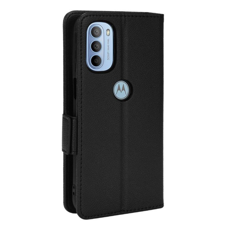 Flip Cover Moto G41 / G31 Læder Cover Flap Dobbelt Litchi Nye Farver