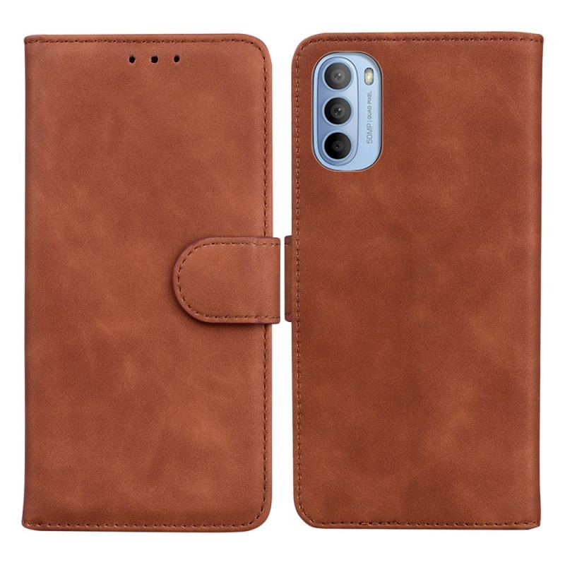 Flip Cover Moto G41 / G31 Monokrom Lædereffekt