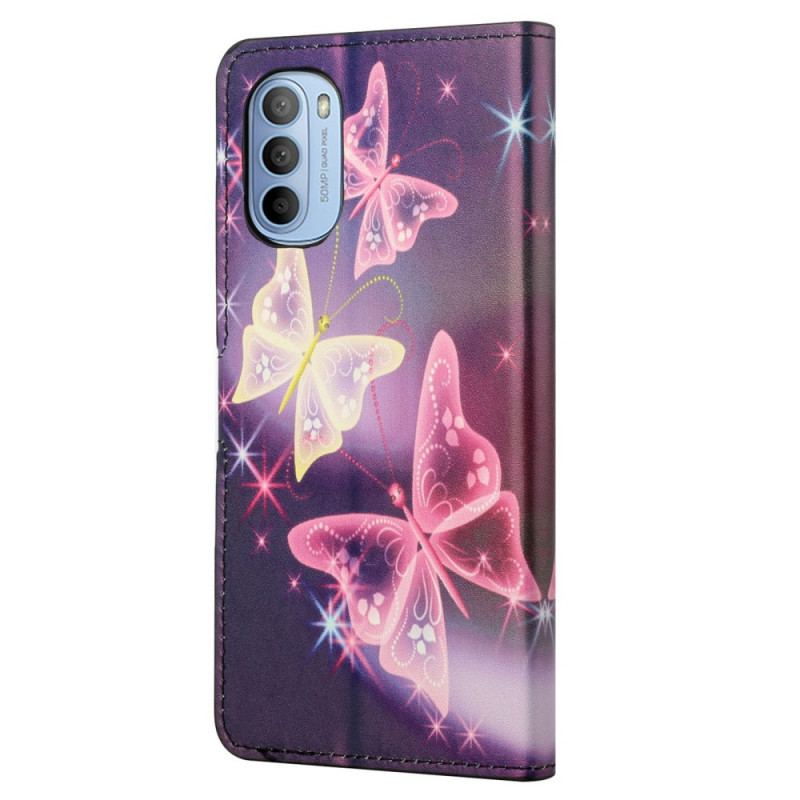 Flip Cover Moto G41 / G31 Sommerfugle Og Blomster