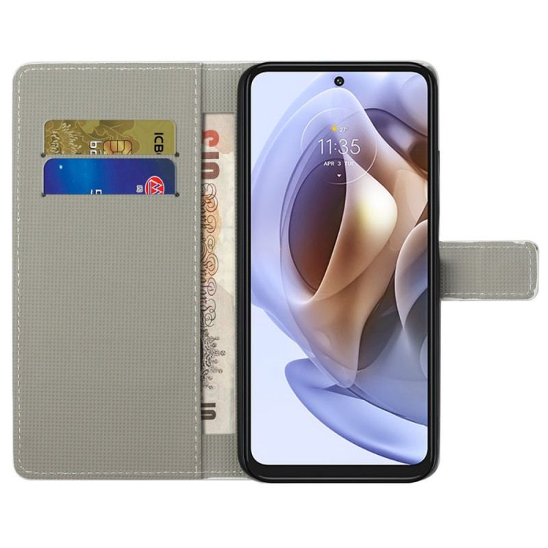 Flip Cover Moto G41 / G31 Sommerfugle Og Blomster