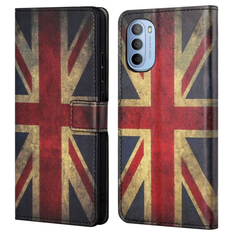 Læder Cover Moto G41 / G31 England Flag