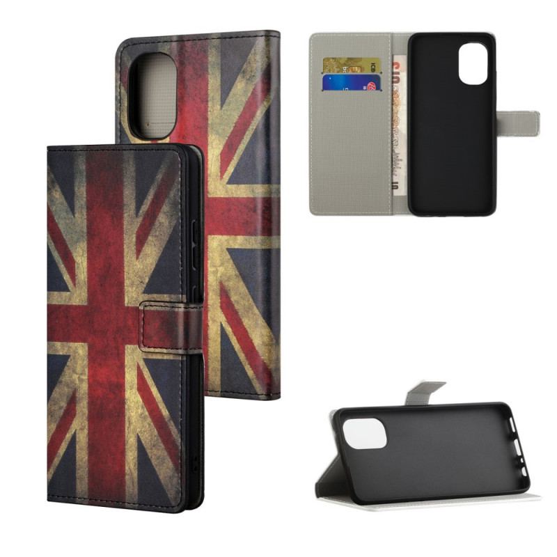 Læder Cover Moto G41 / G31 England Flag