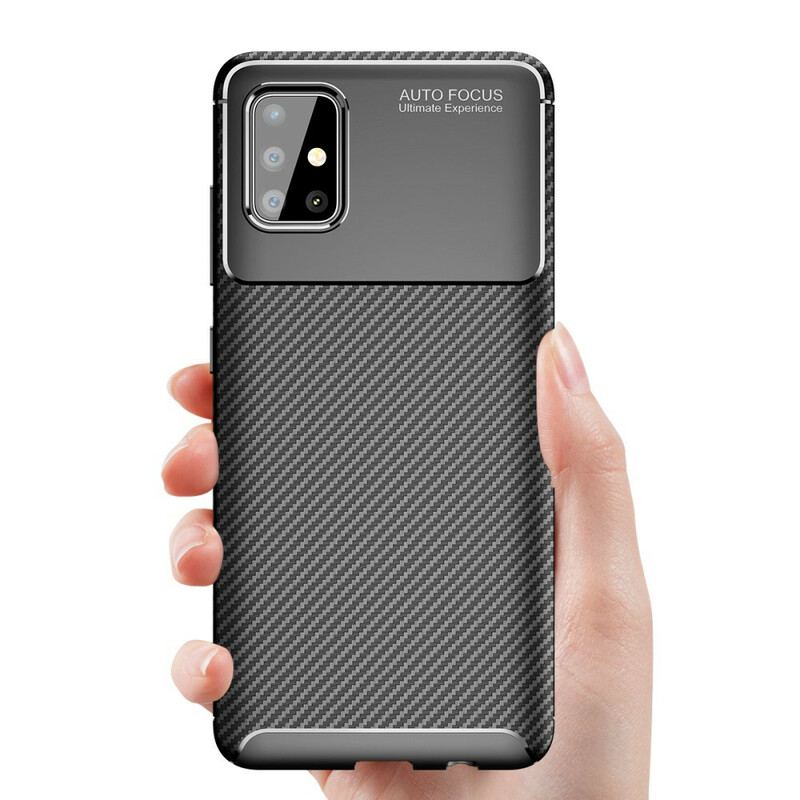 Cover Samsung Galaxy A51 Fleksibel Kulfibertekstur