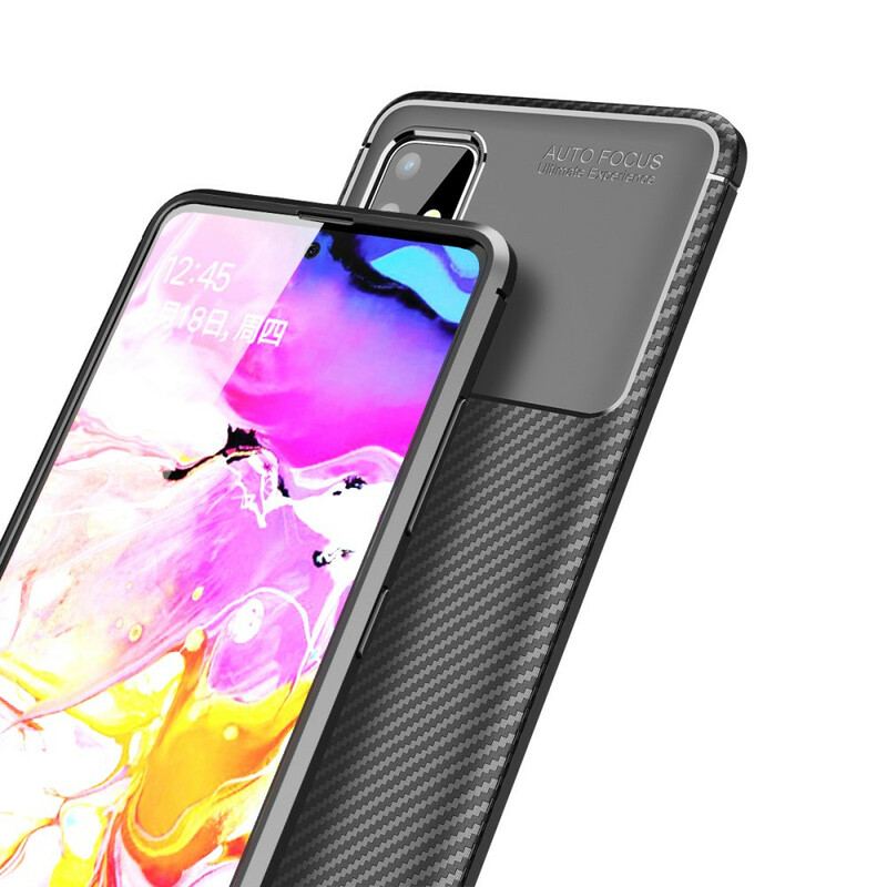 Cover Samsung Galaxy A51 Fleksibel Kulfibertekstur