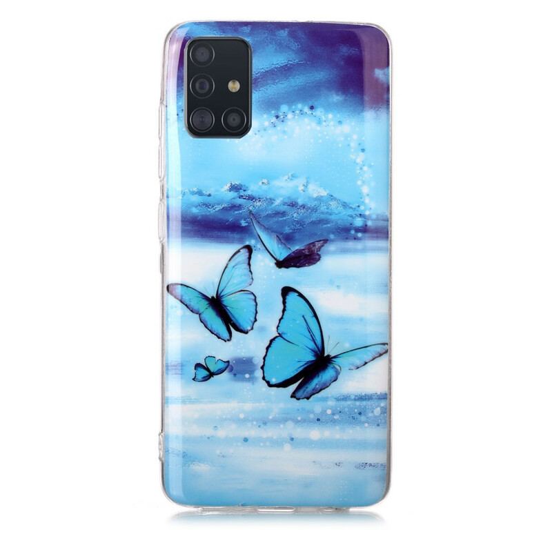 Cover Samsung Galaxy A51 Fluorescerende Sommerfugle-serien