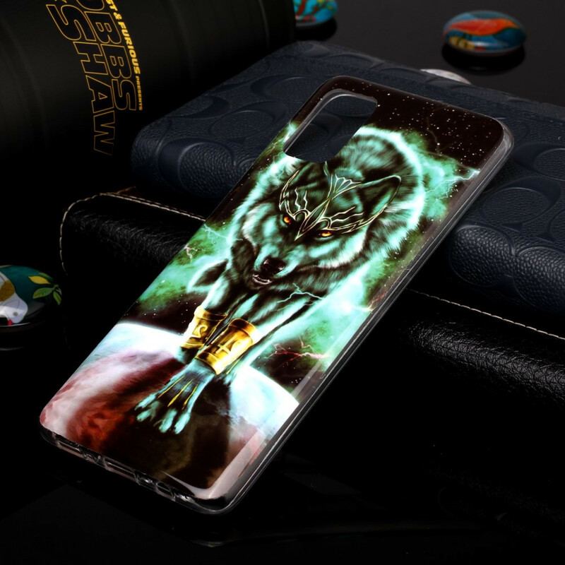 Cover Samsung Galaxy A51 Fluorescerende Wolf Series