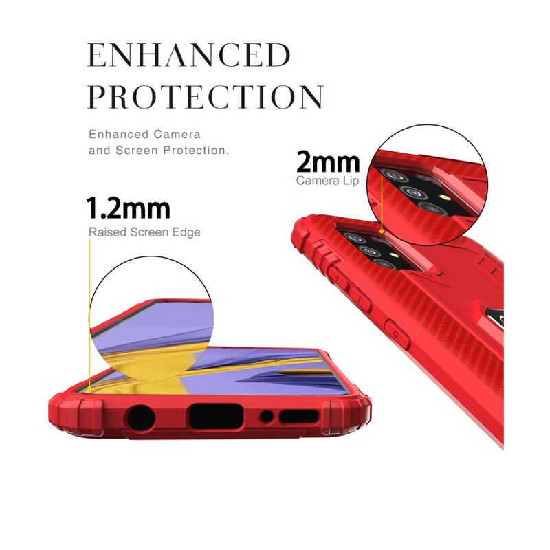 Cover Samsung Galaxy A51 Ring Og Kulfiber