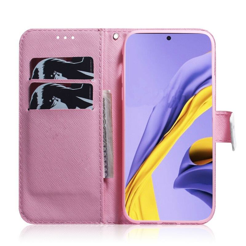 Flip Cover Samsung Galaxy A51 Blomst Støvet Pink