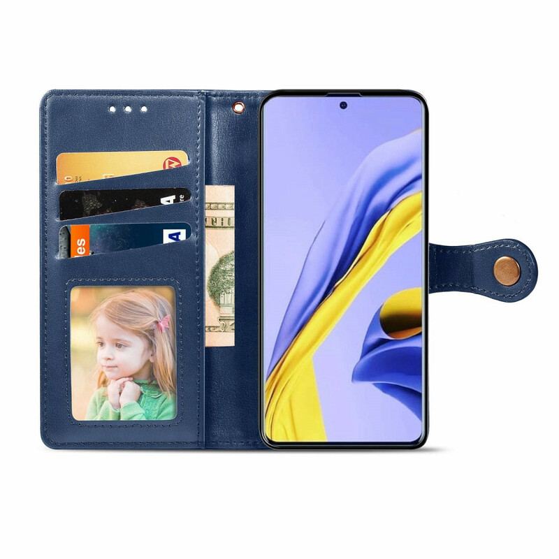 Flip Cover Samsung Galaxy A51 Kunstlæder Og Vintage Lås