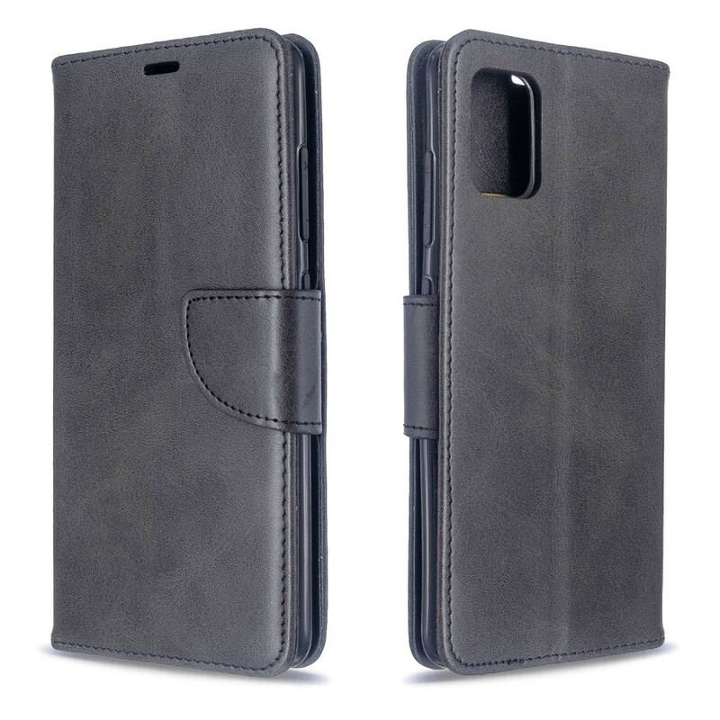 Flip Cover Samsung Galaxy A51 Læder Cover Glat Flap Skrå