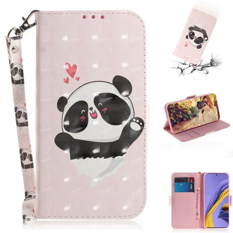 Flip Cover Samsung Galaxy A51 Med Snor Panda Love Med Snor