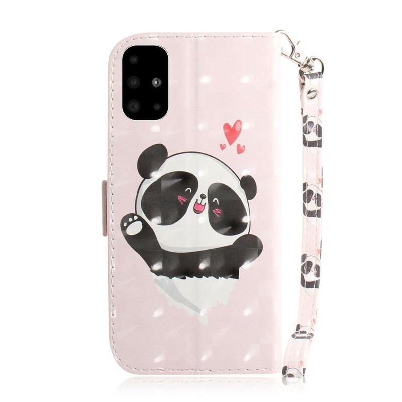 Flip Cover Samsung Galaxy A51 Med Snor Panda Love Med Snor