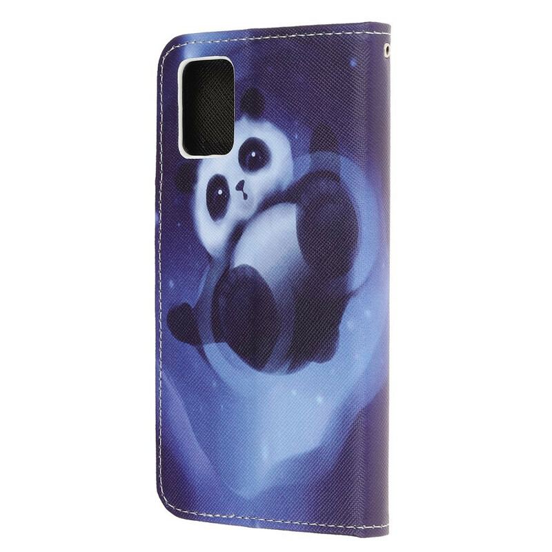 Flip Cover Samsung Galaxy A51 Med Snor Panda Space Med Snor