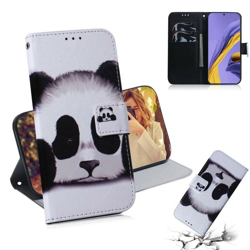 Flip Cover Samsung Galaxy A51 Panda Ansigt