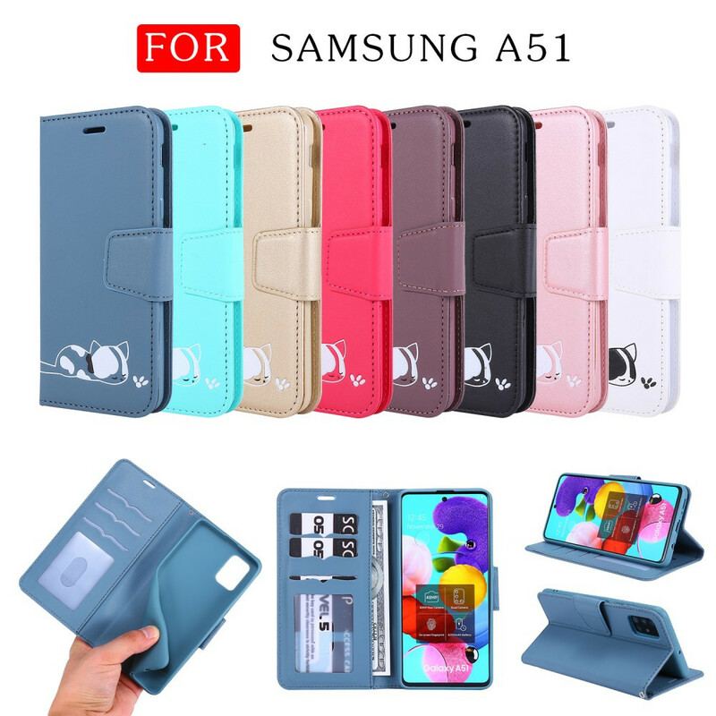 Flip Cover Samsung Galaxy A51 Sovende Kat