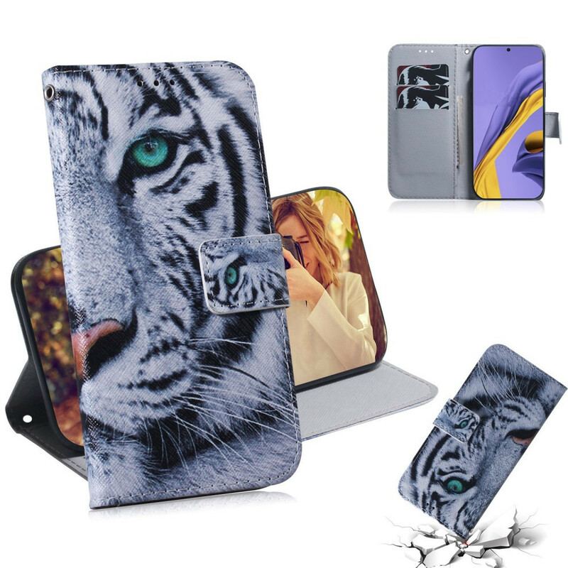 Flip Cover Samsung Galaxy A51 Tiger Ansigt