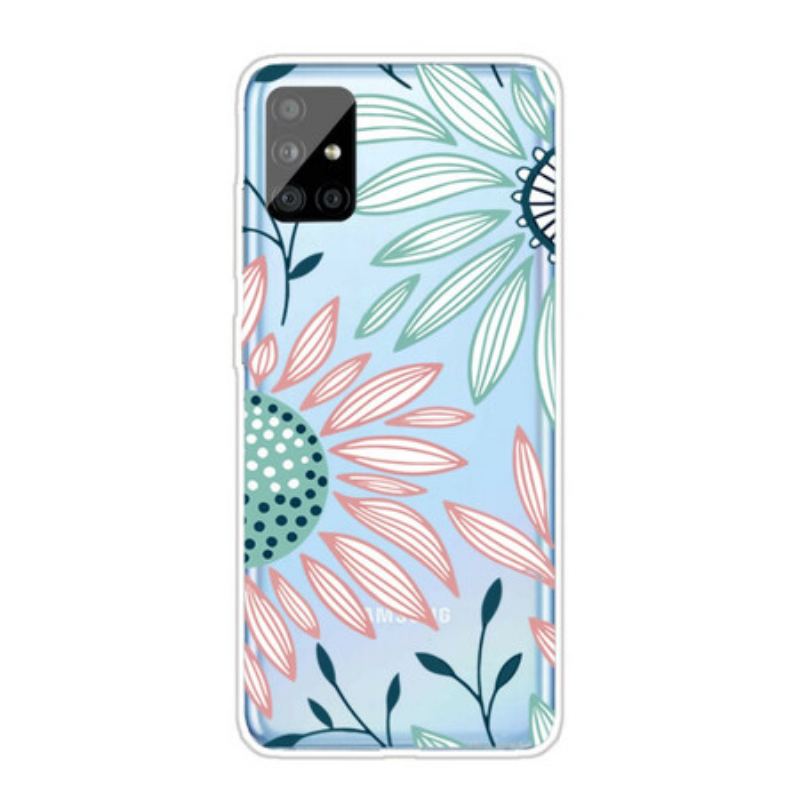 Mobilcover Samsung Galaxy A51 Gennemsigtig En Blomst