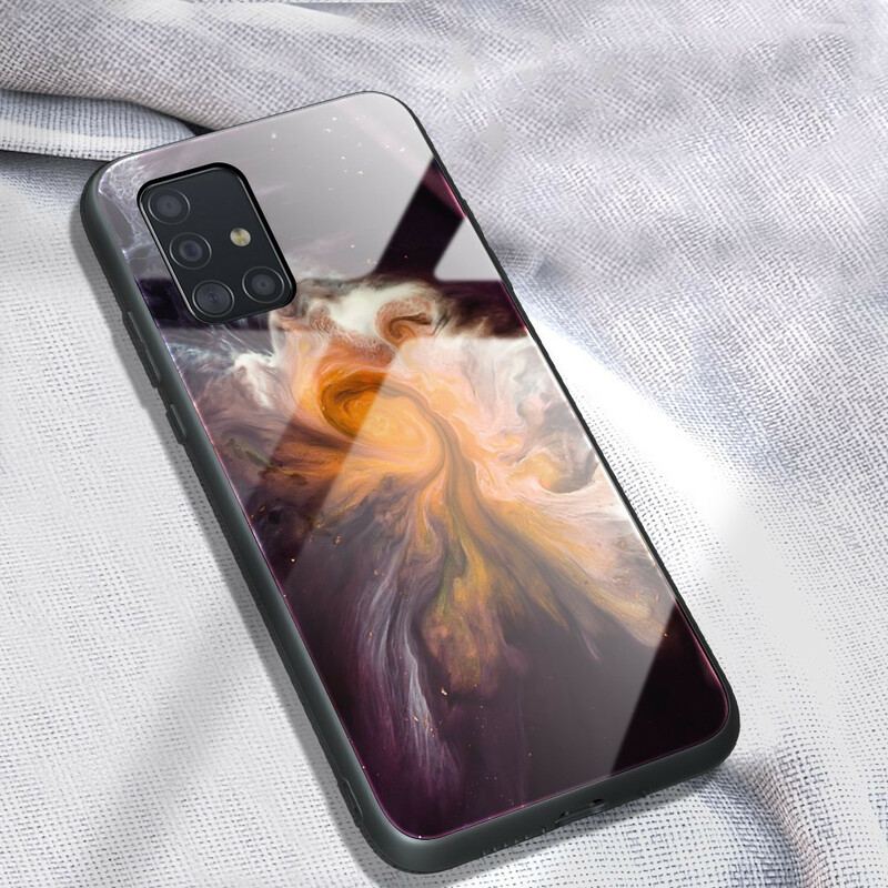 Mobilcover Samsung Galaxy A51 Marmorfarver Hærdet Glas