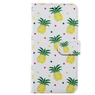 Flip Cover Google Pixel 7A Med Snor Strappy Ananas