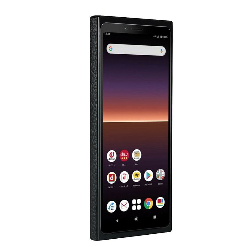 Cover Sony Xperia 10 II Ægte Litchi Læder Med Rem